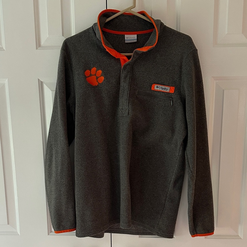 Columbia Charcoal and Orange Fleece Pullover